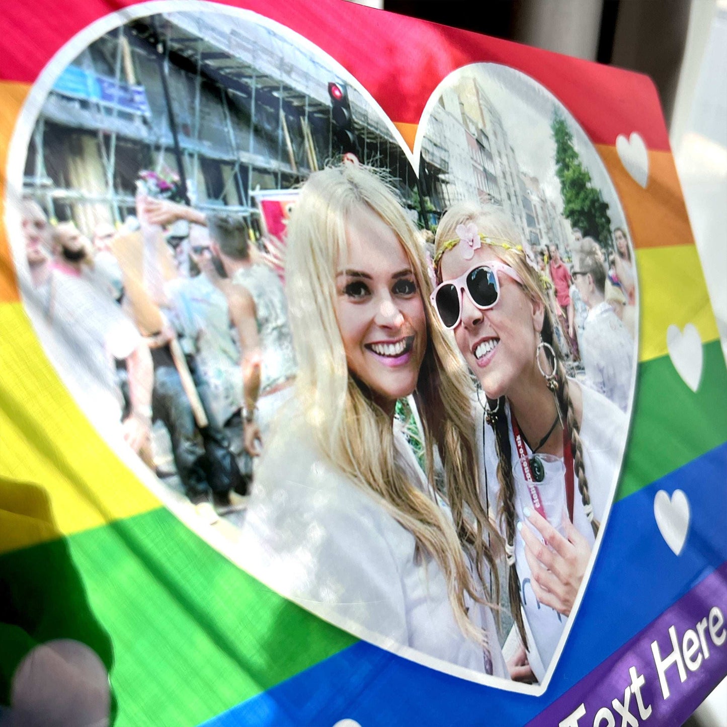 Pride Mirror Metal Rainbow Flag (Photo & Text) Mirror Finish Sign - shopquality4u