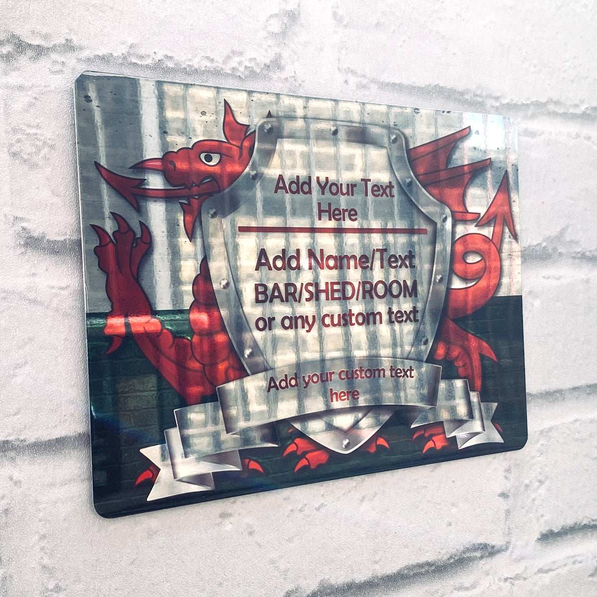 Welsh Flag Mirror Finish Sign - shopquality4u