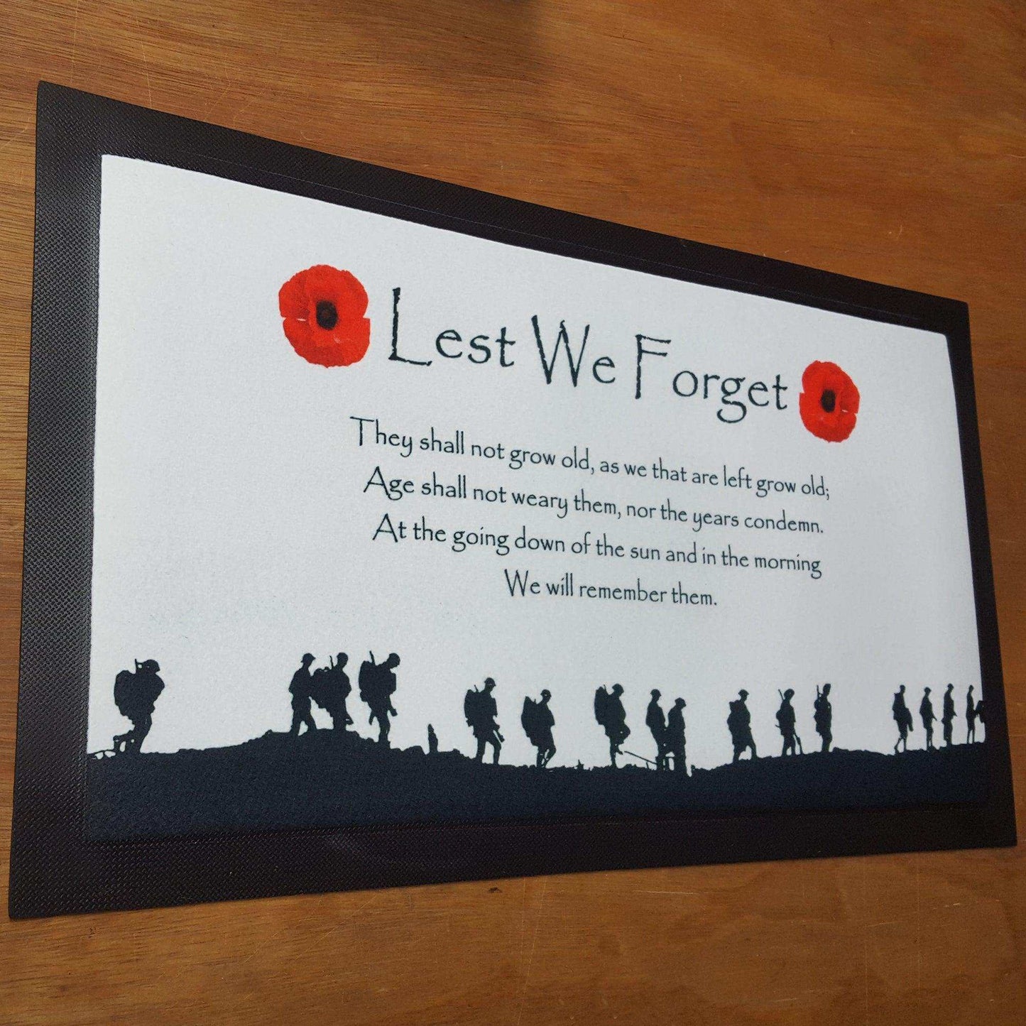 Lest We Forget White Background Bar Runner - shopquality4u