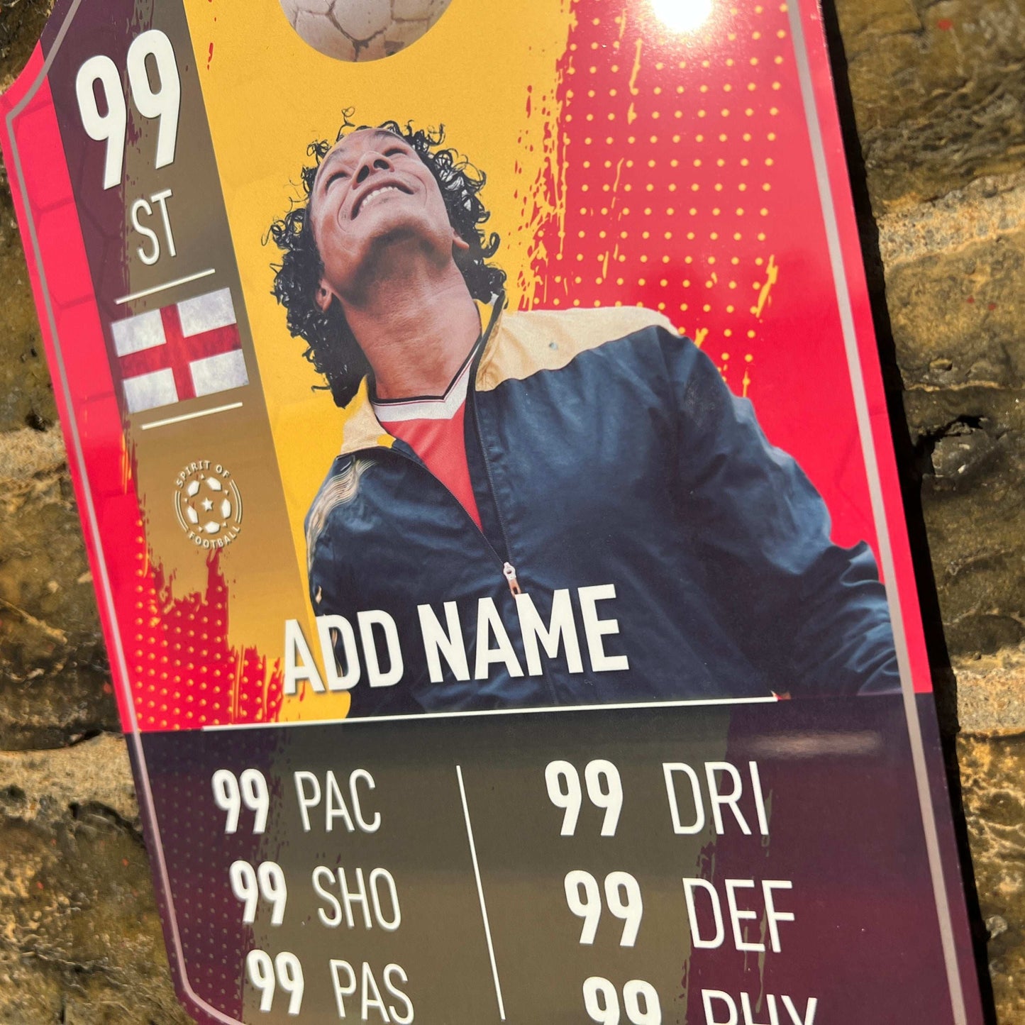 Yellow Strip Football Card Player Stats Shield - shopquality4u