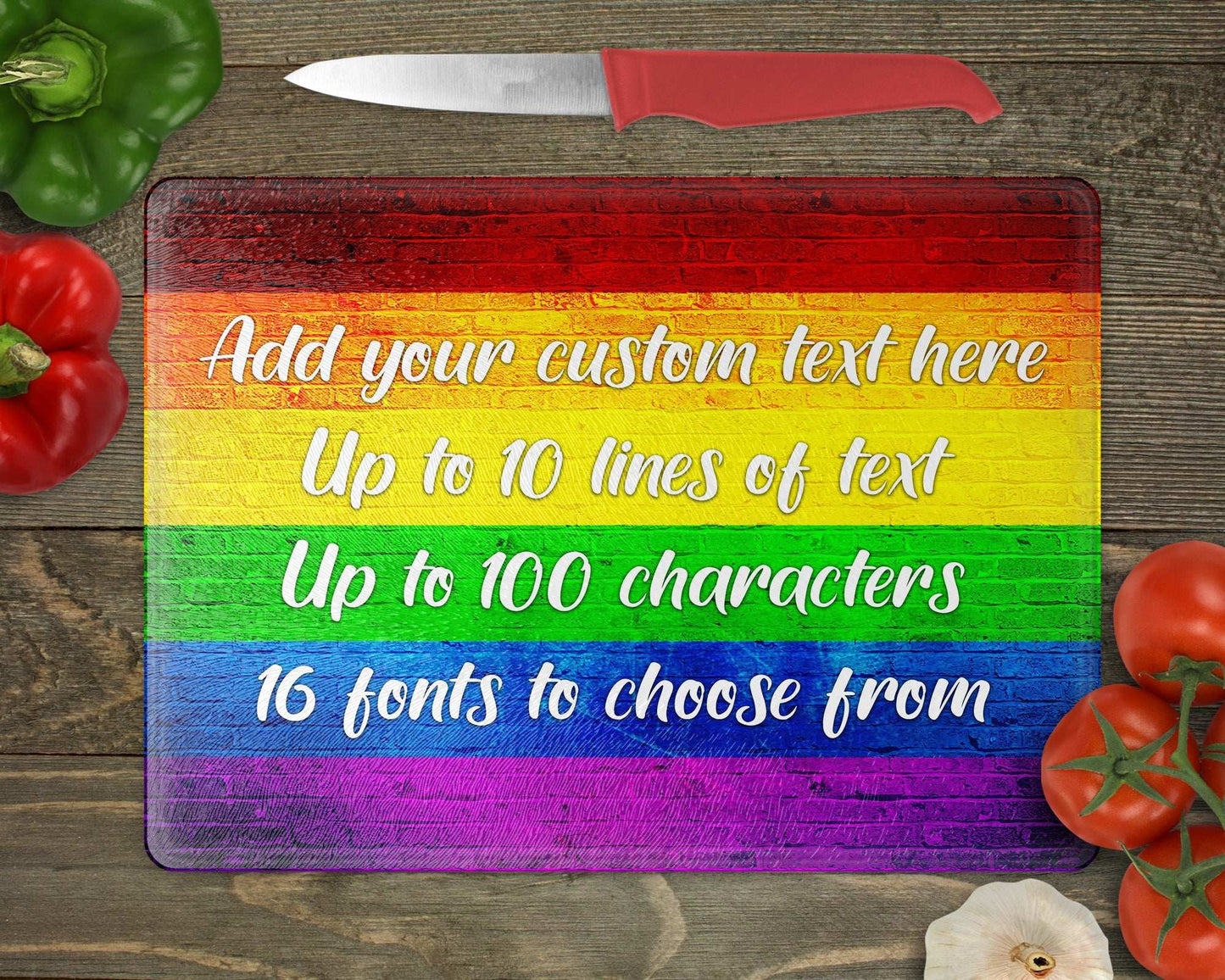 Gay Pride Flag Glass Cutting Board - shopquality4u