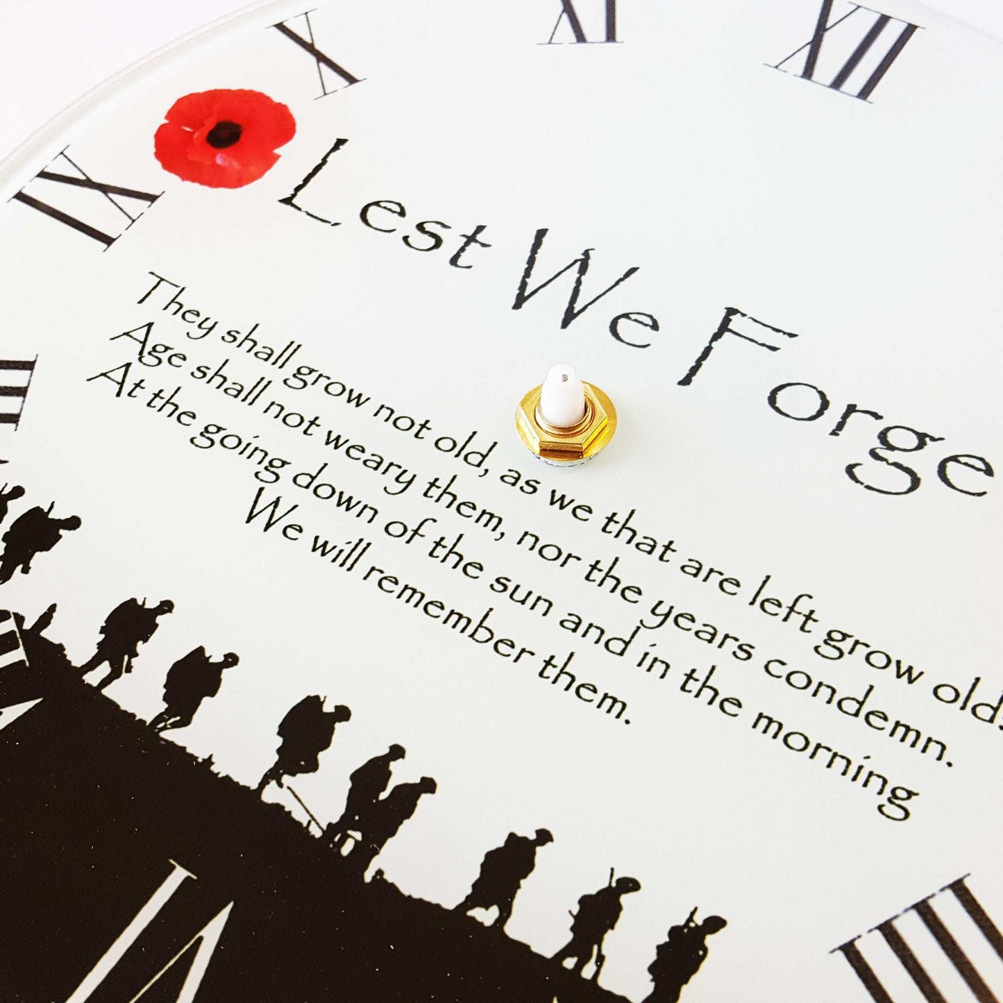 Round Wall Clock - Military Poppy Themed - shopquality4u
