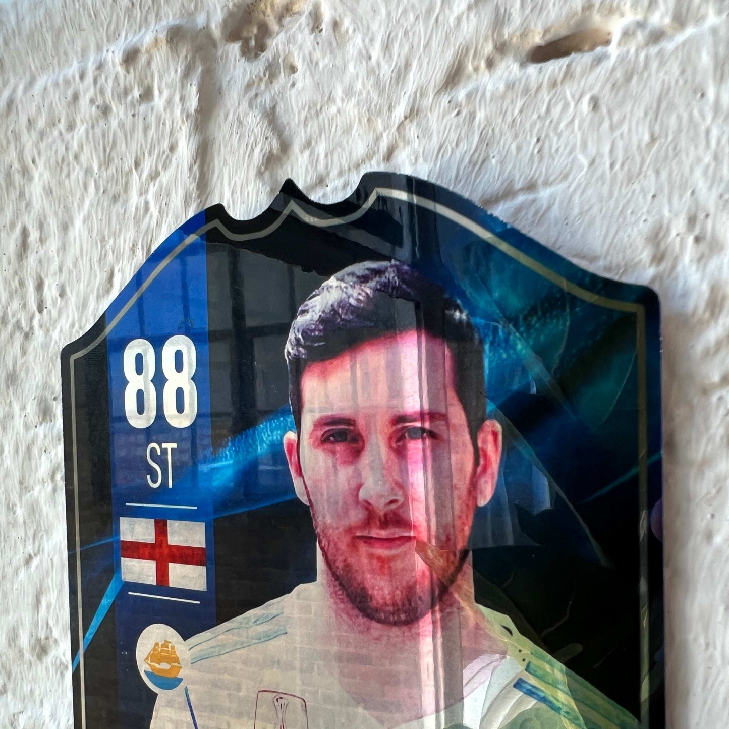 Blue Mirror Football Card Player Stats Shield - shopquality4u