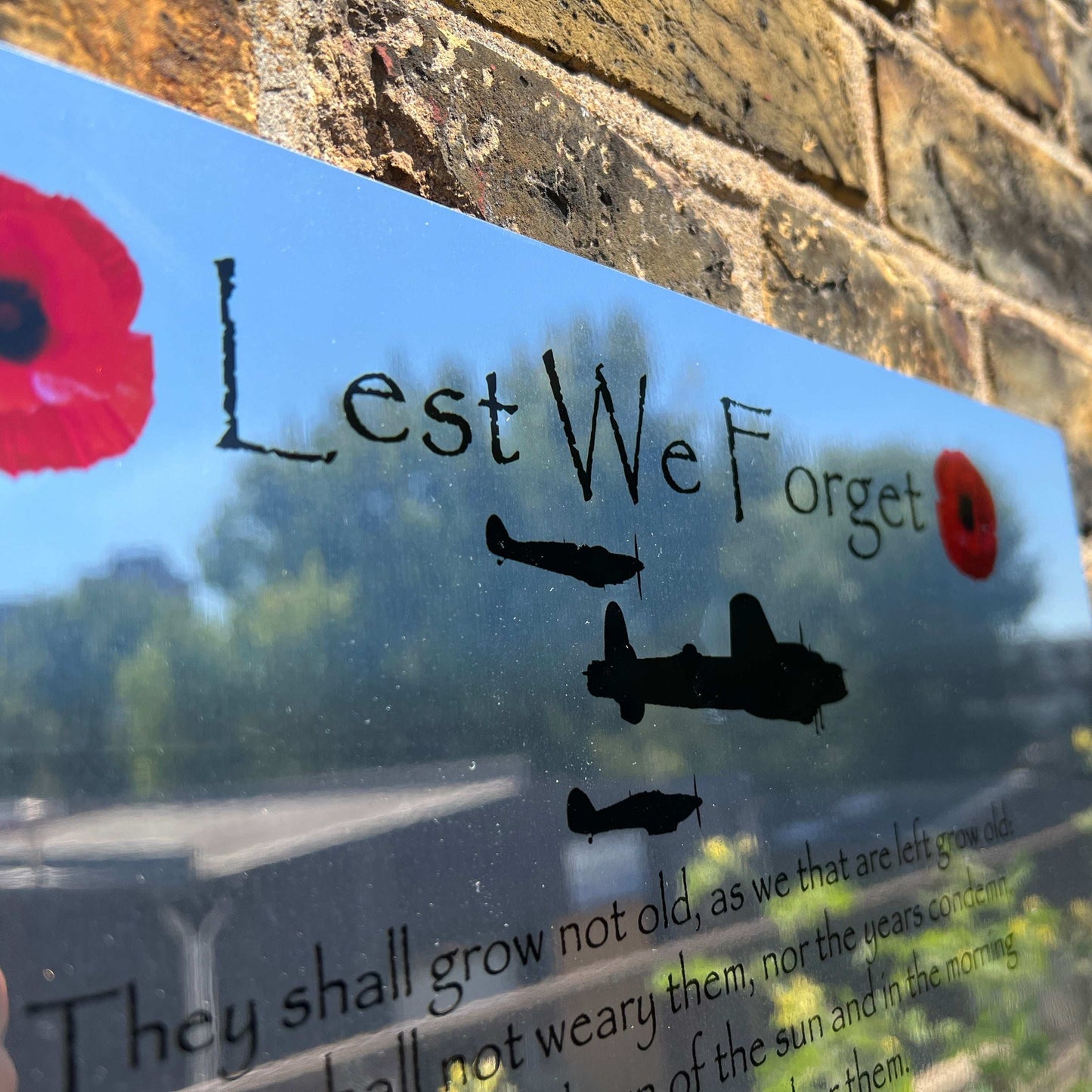 Lest we Forget Metal Mirror Sign Battle of Britain Mirror Finish Sign - shopquality4u