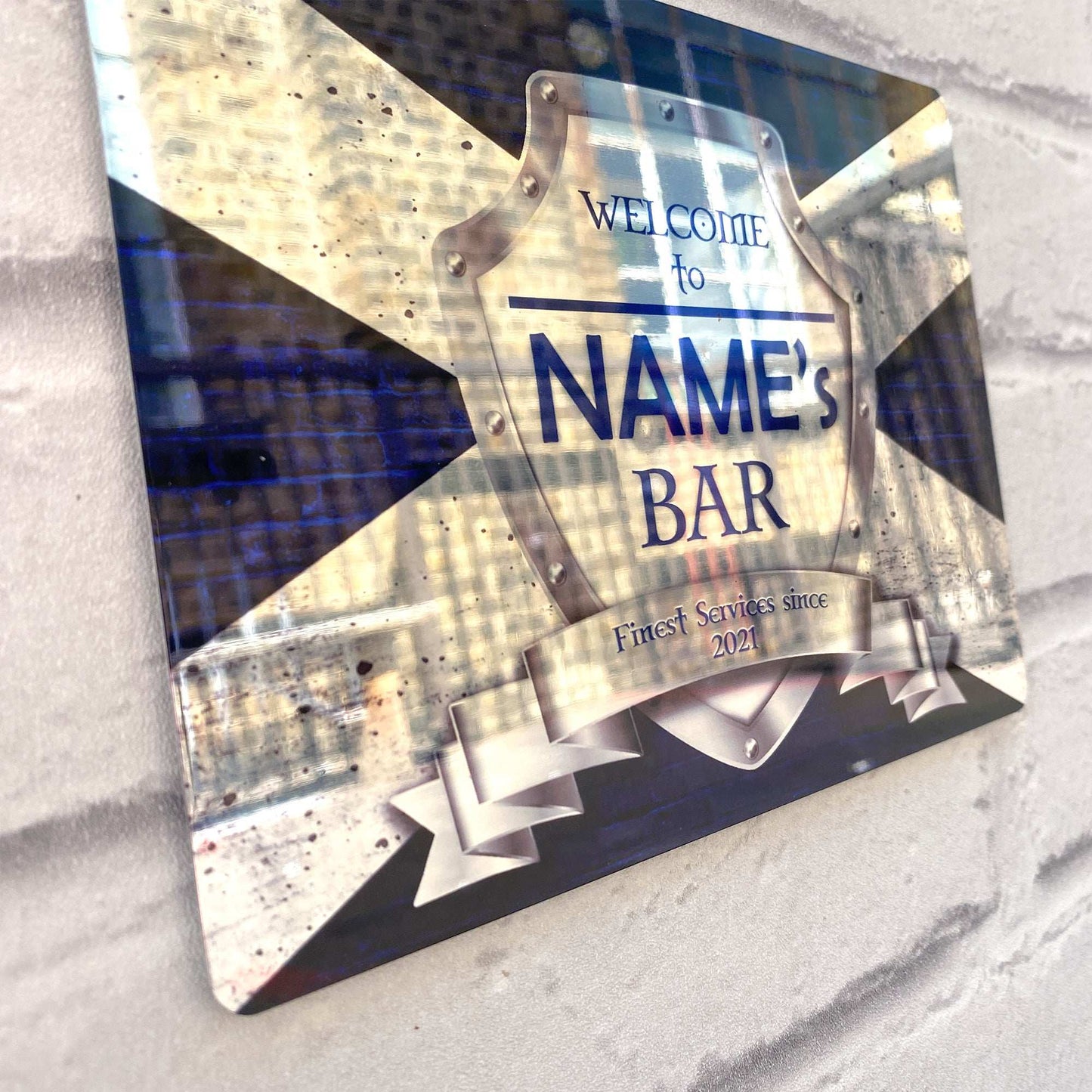 Scottish Flag Mirror Finish Sign - shopquality4u