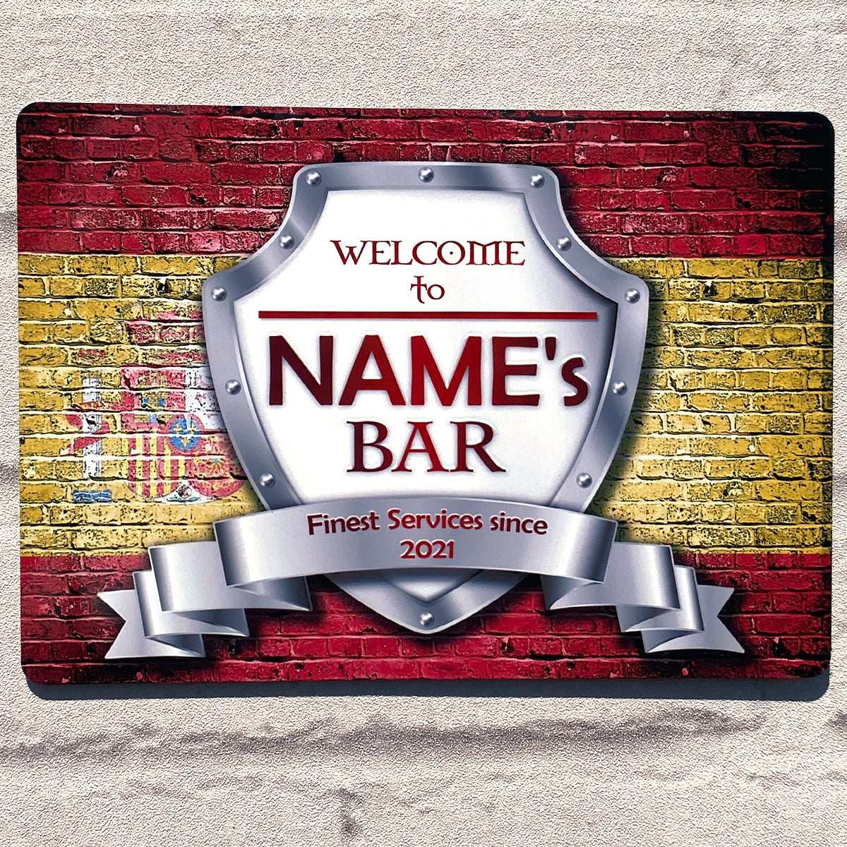 Spanish Flag Metal Sign - shopquality4u