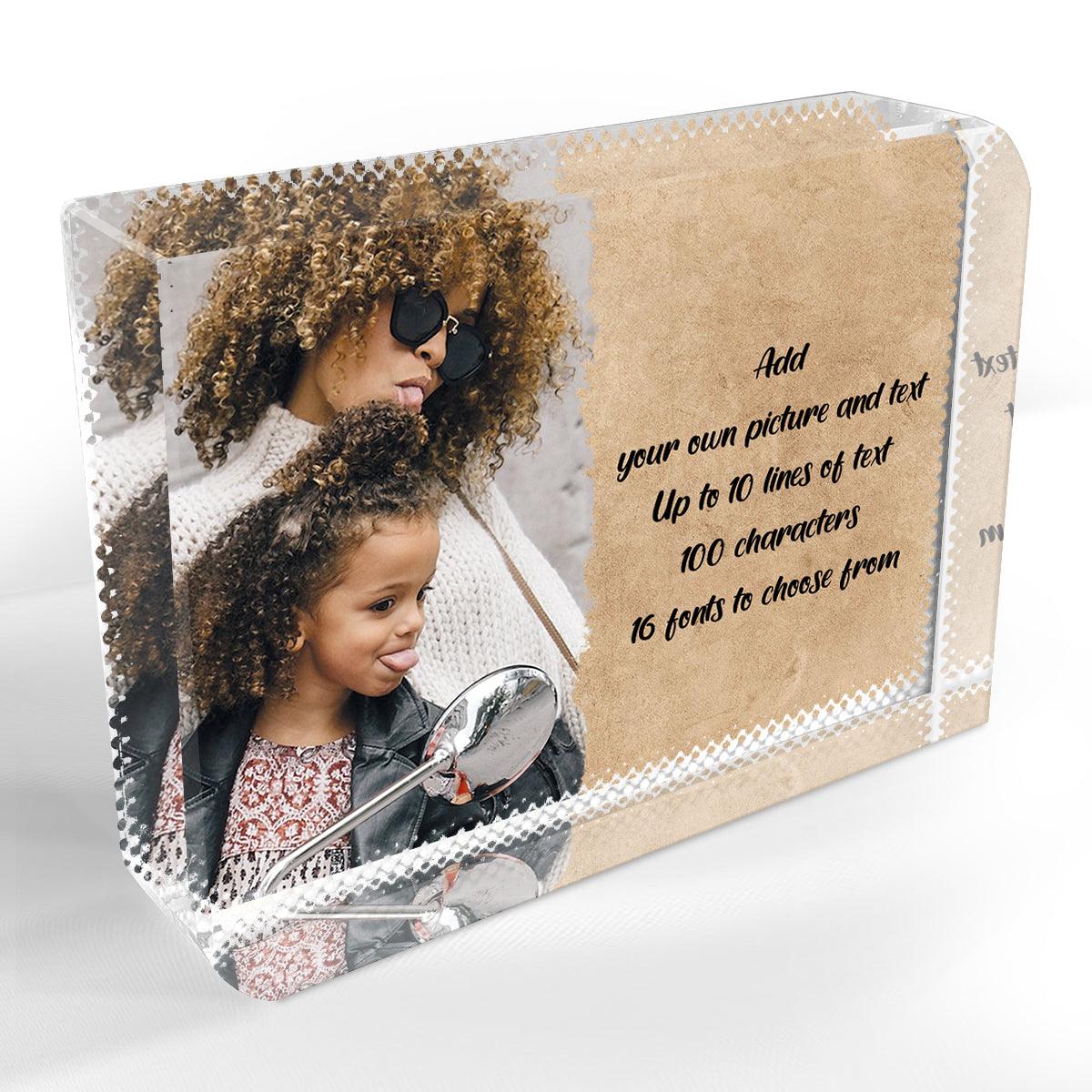Personalised Crystal Photo Blocks - Own photo and text – tagged ...