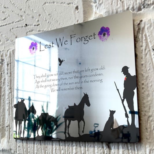 Animals of war - Lest we Forget Metal Mirror Sign - shopquality4u