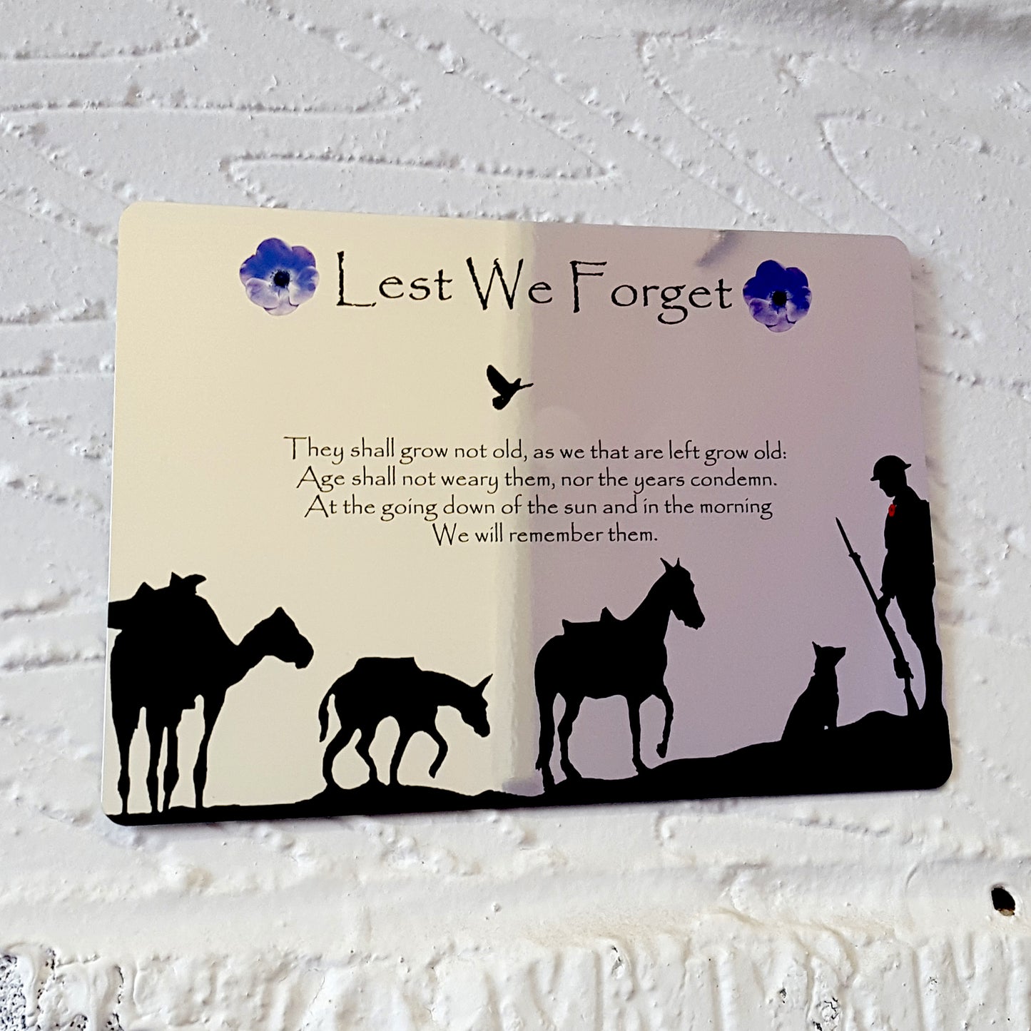 Animals of war - Lest we Forget Metal Mirror Sign - shopquality4u