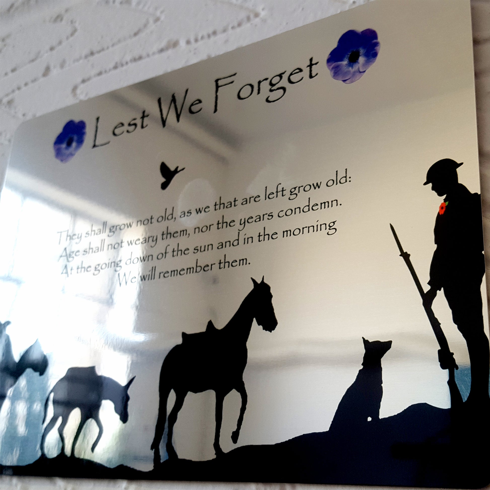 Animals of war - Lest we Forget Metal Mirror Sign - shopquality4u