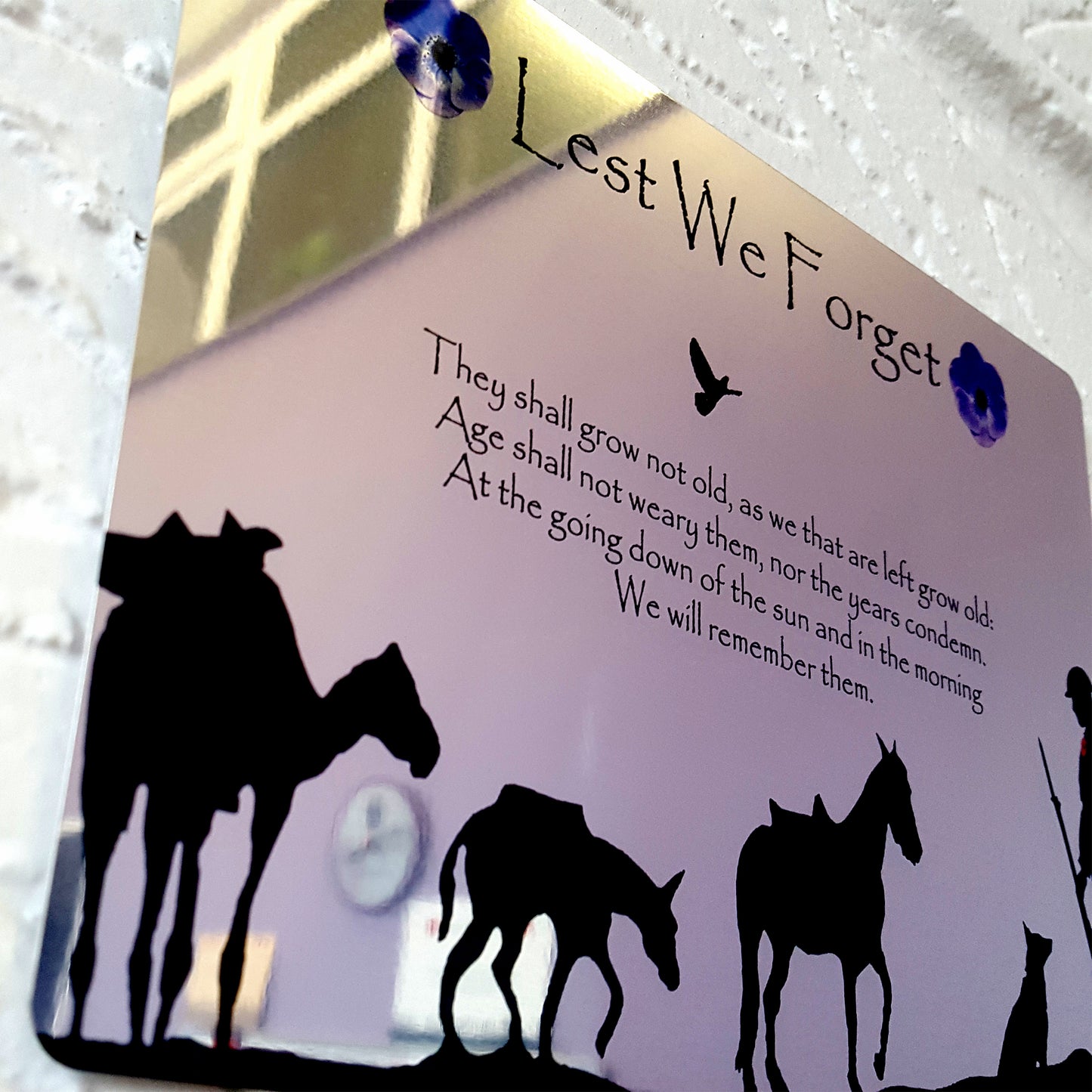 Animals of war - Lest we Forget Metal Mirror Sign - shopquality4u