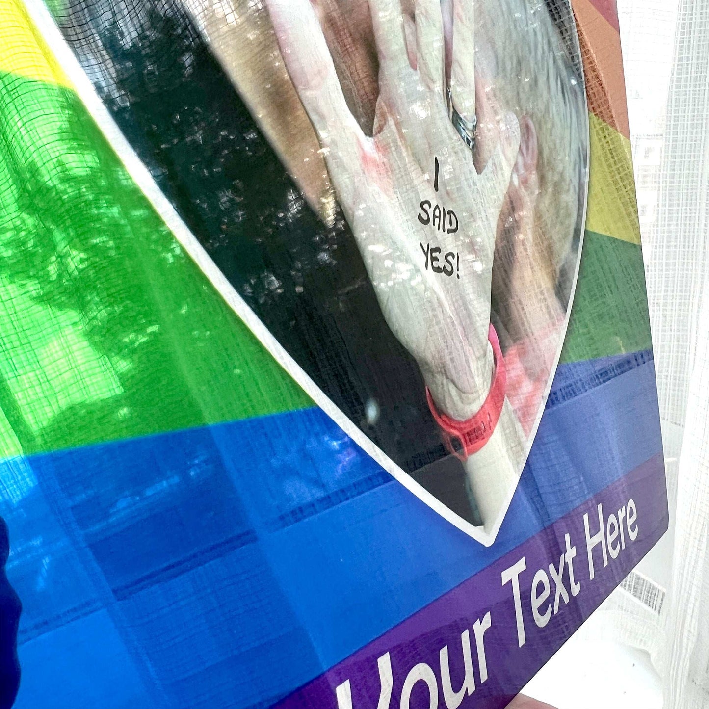 Pride Mirror Metal Rainbow Flag (Photo & Text) Mirror Finish Sign - shopquality4u