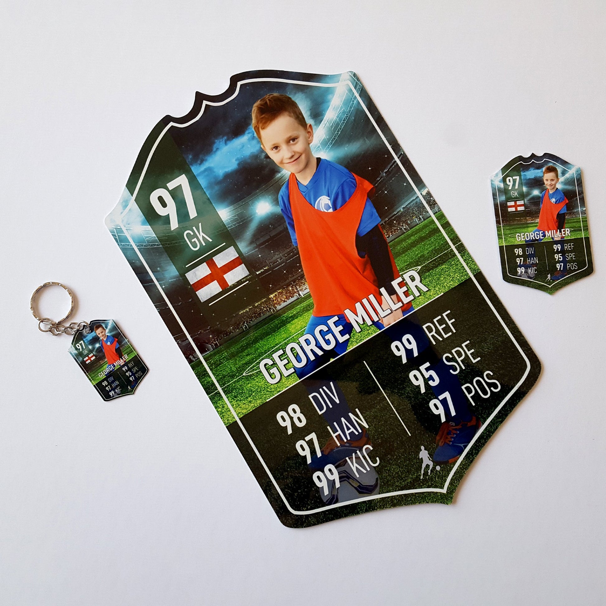 Fire Metal Football Stats Keyring - shopquality4u