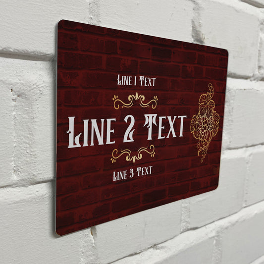 Wine Brick Metal Sign - shopquality4u