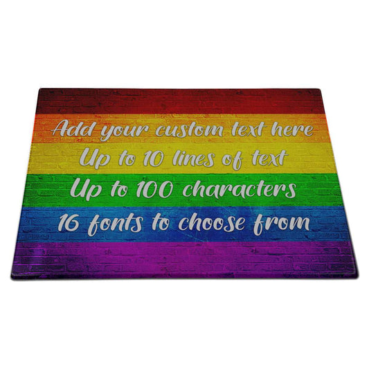 Gay Pride Flag Glass Cutting Board - shopquality4u