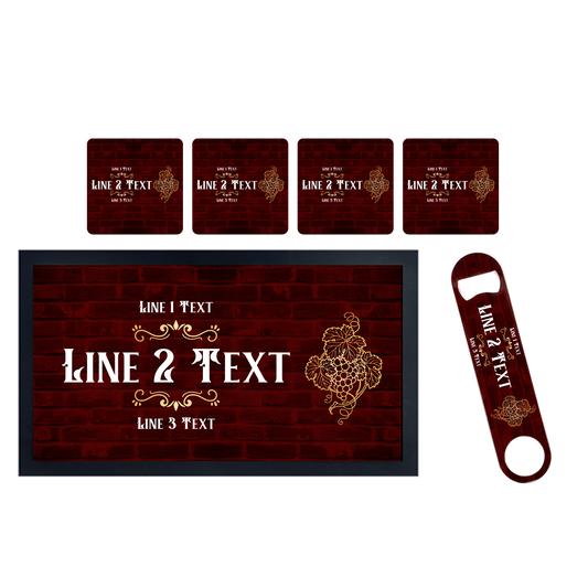 Personalised Wine Brick Bar Set - shopquality4u