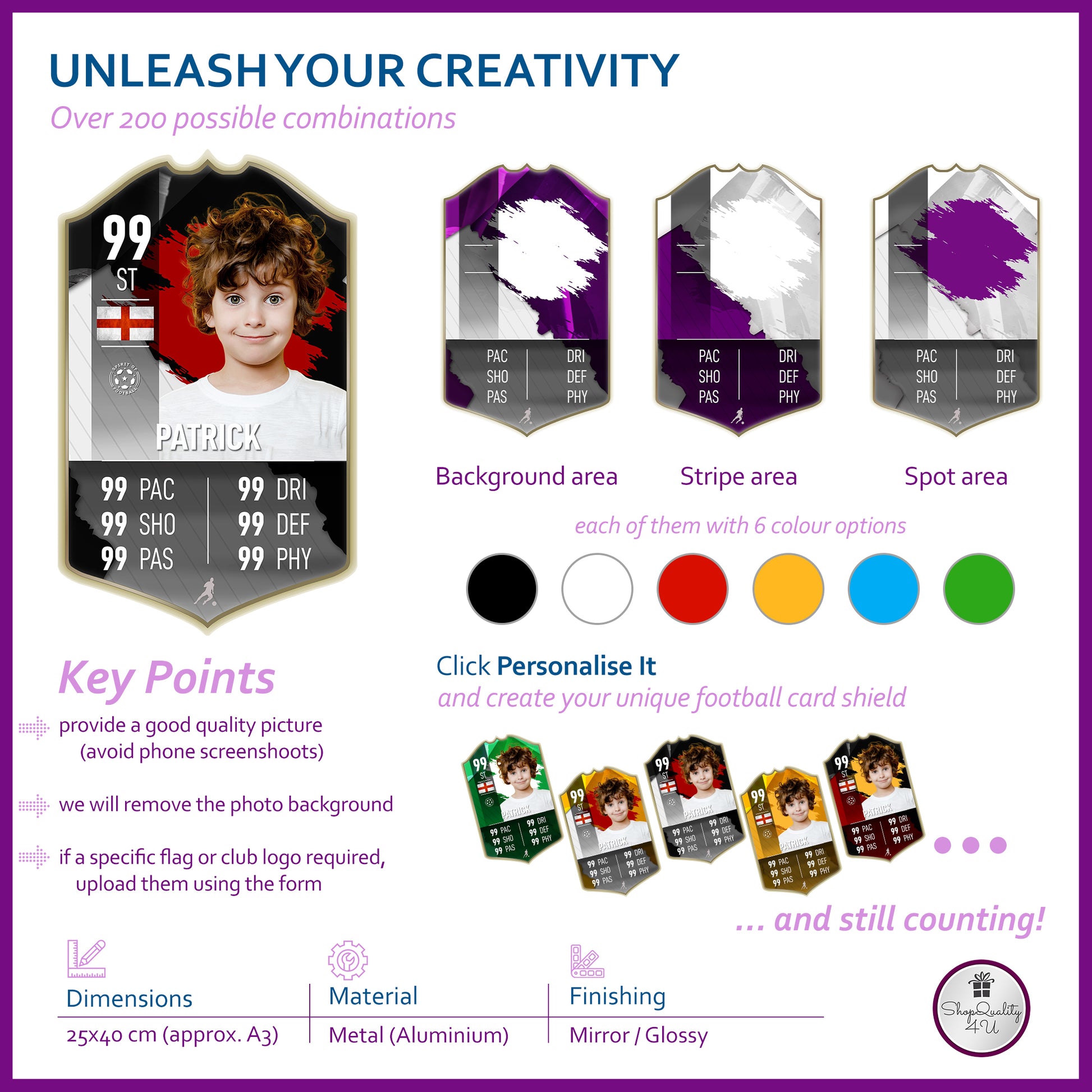 Custom Background Football Stats Card - shopquality4u