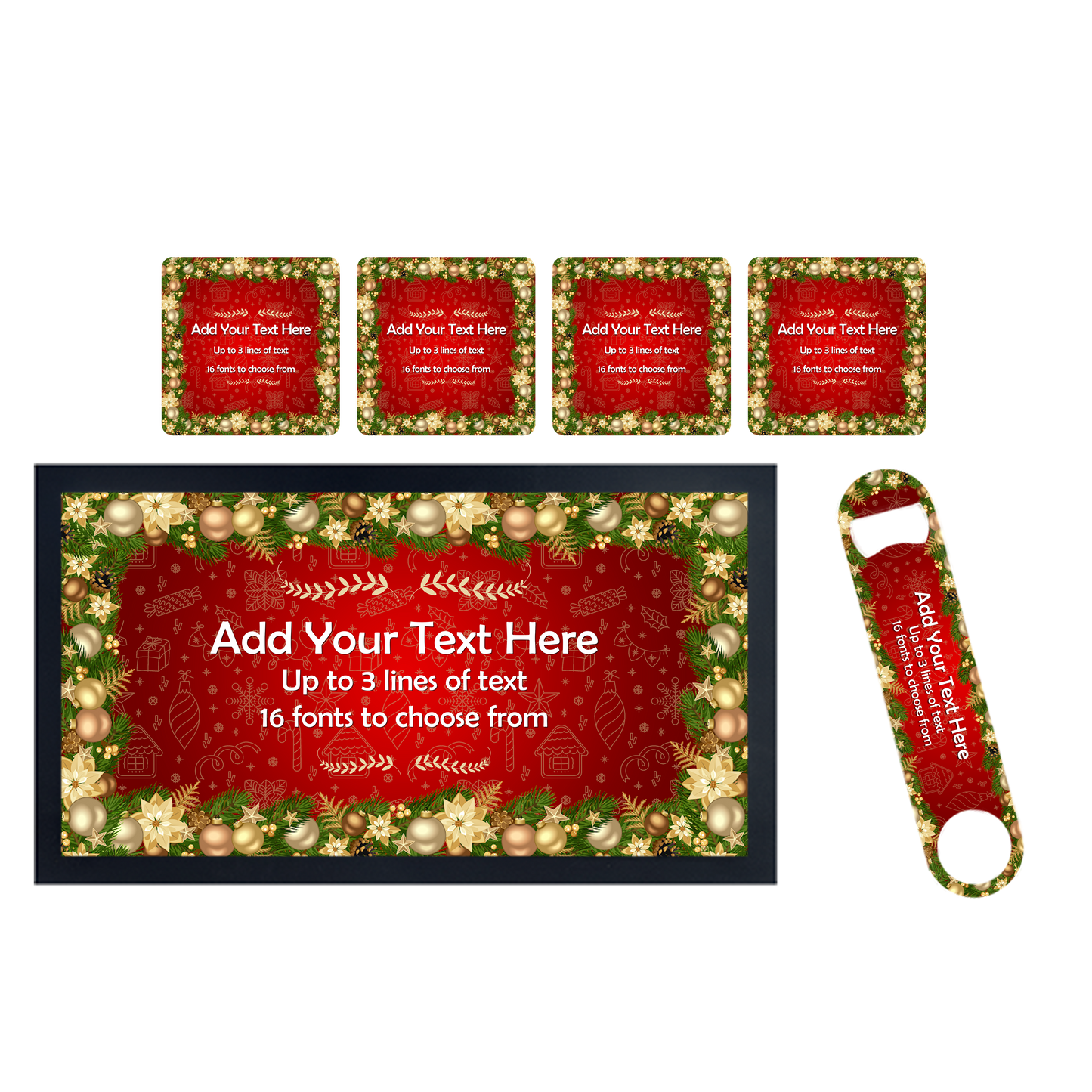 Personalised Red Christmas Bar Set - shopquality4u