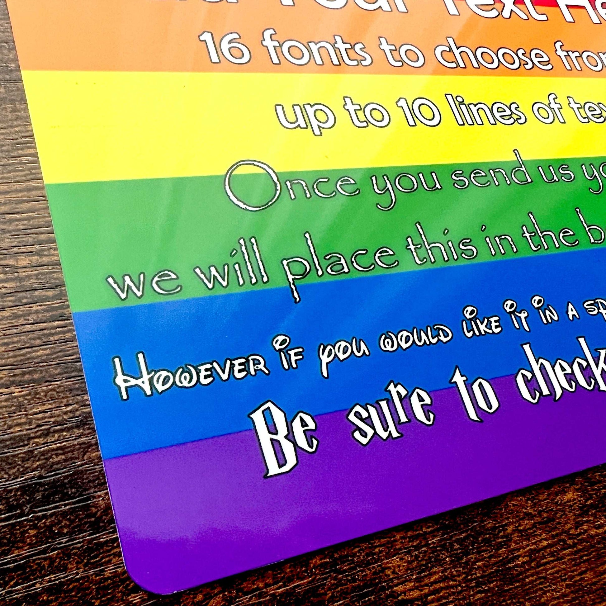 Pride Metal Rainbow Flag & Text Metal Sign - shopquality4u
