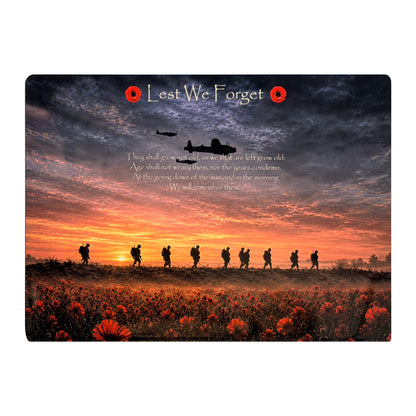 Battle Of Britain D3 Lest We Forget aluminium metal sign, front view, real product photograph.
