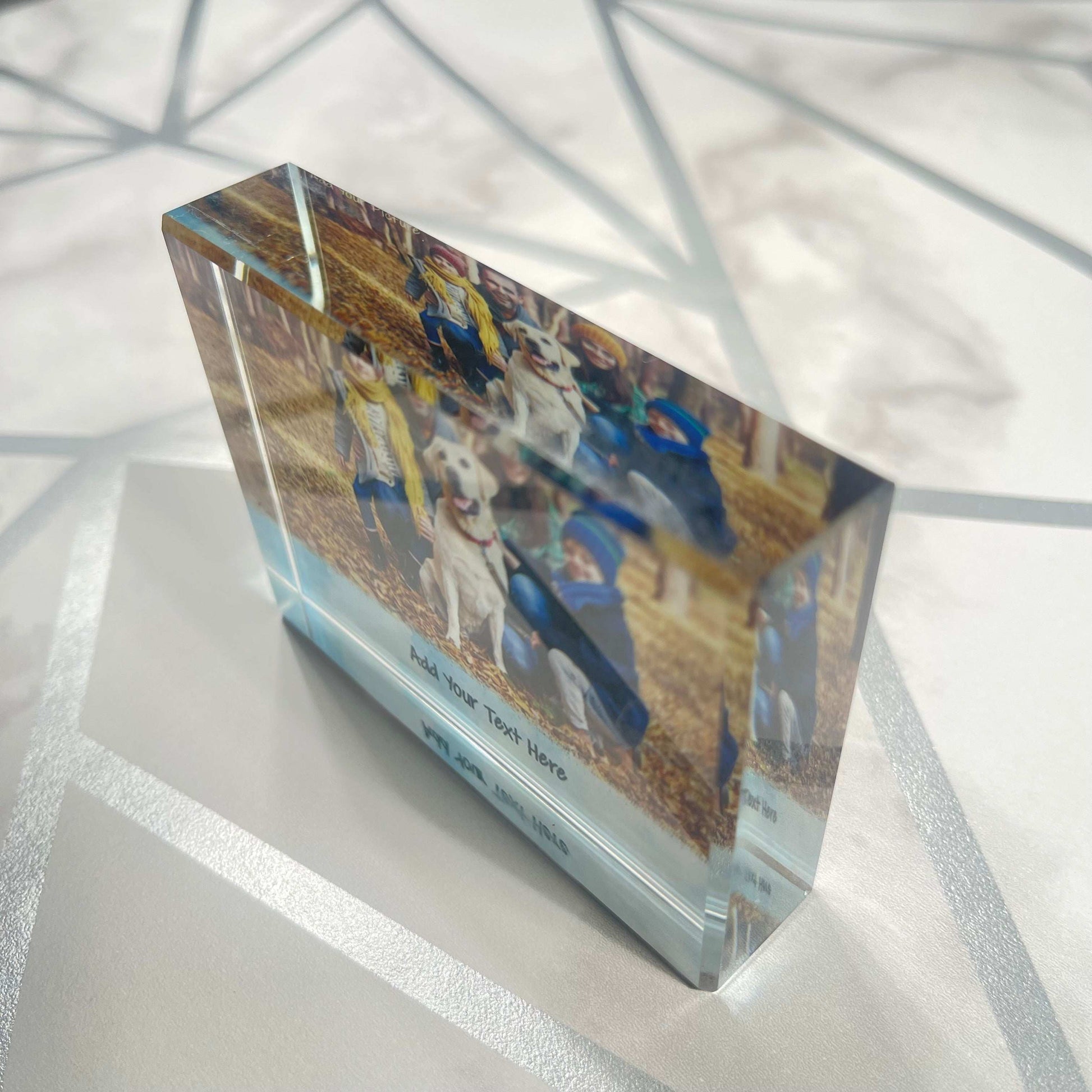 Baby Blue Strip Crystal Block - shopquality4u