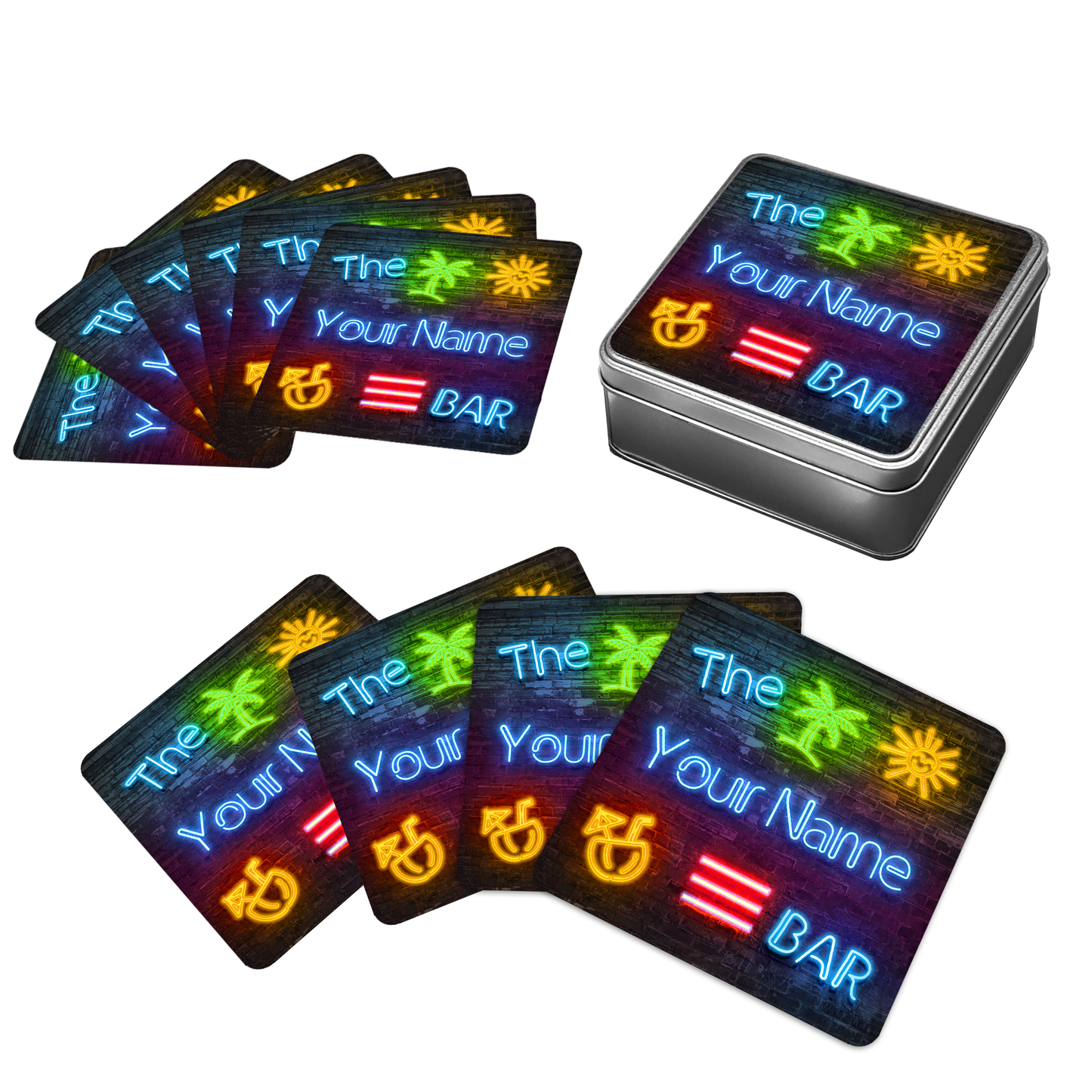 Personalised Neon Tropical Bar Set - shopquality4u