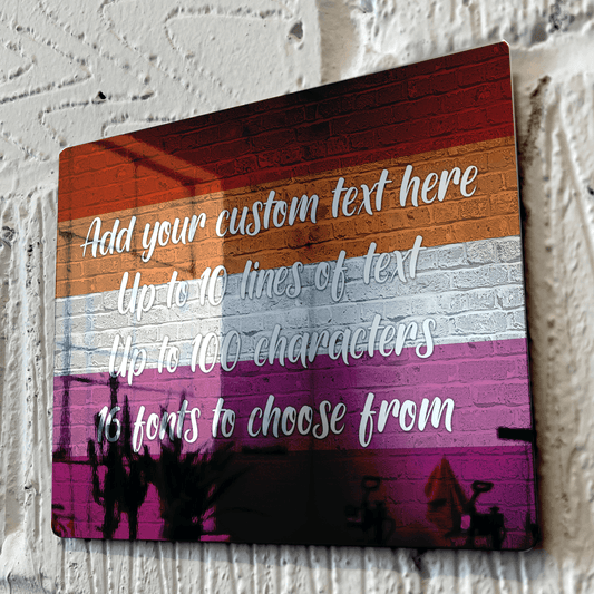 Lesbian Pride Flag Mirror Metal Sign - shopquality4u