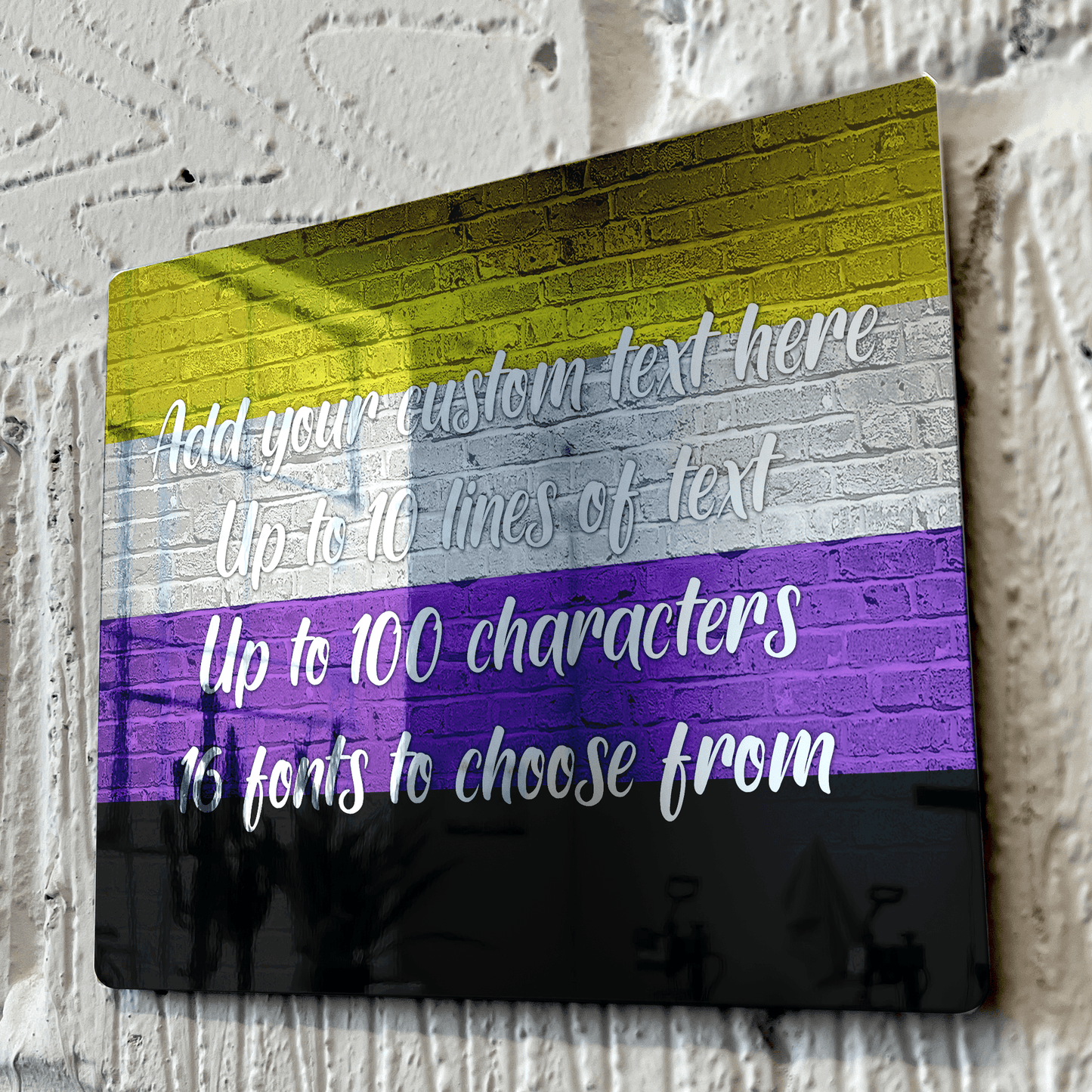 Non-Binary Pride Flag Mirror Metal Sign - shopquality4u