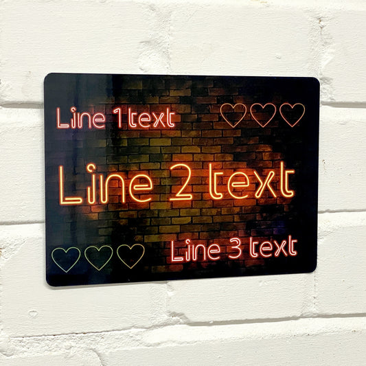 Neon Hearts Metal Sign - shopquality4u