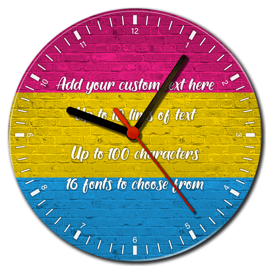 Pansexual Pride Flag Glass Clock - shopquality4u