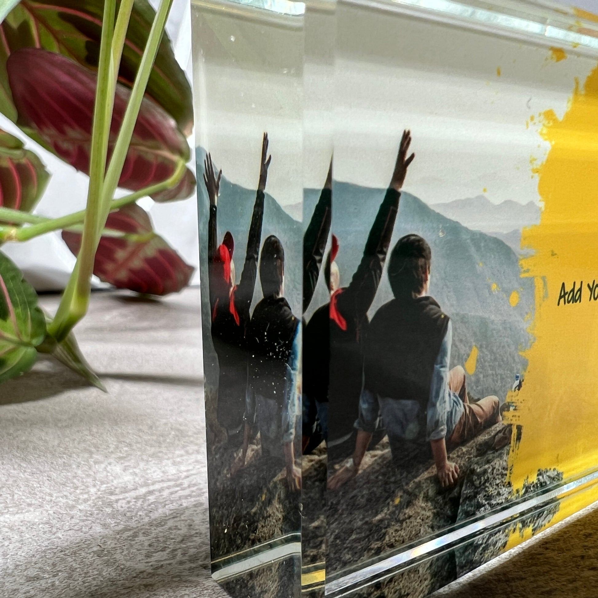 Yellow Paint Splatter Crystal Block - shopquality4u