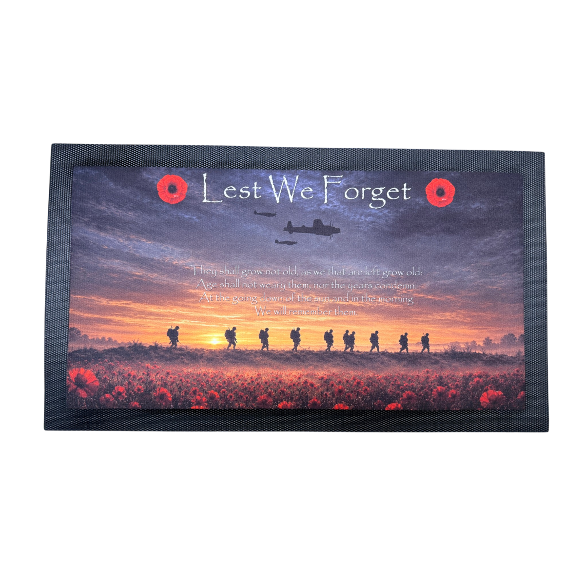 Battle of Britain remembrance bar mat on a white background.