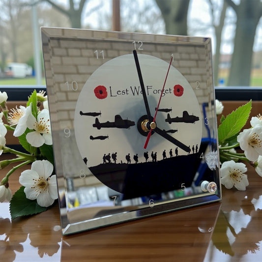 Square Clock - Military Poppy Mirror finish