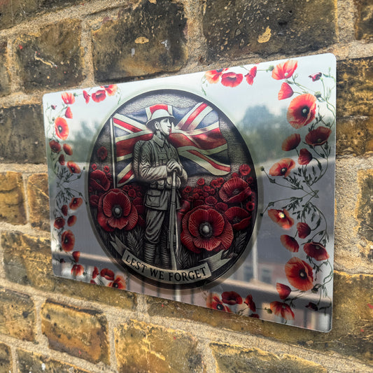 Lest We Forget 2D Metal Sign