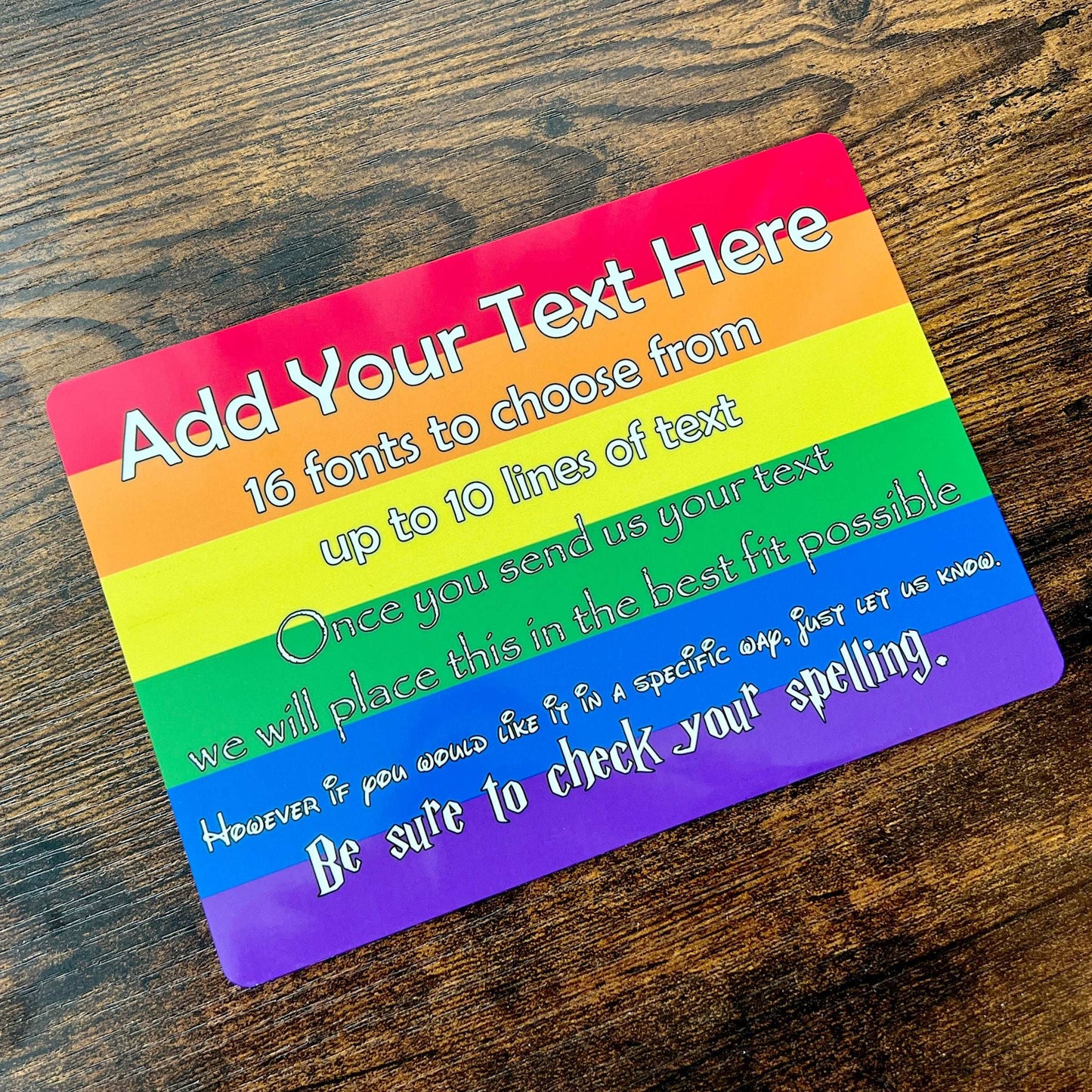 Pride Metal Rainbow Flag & Text Metal Sign - shopquality4u