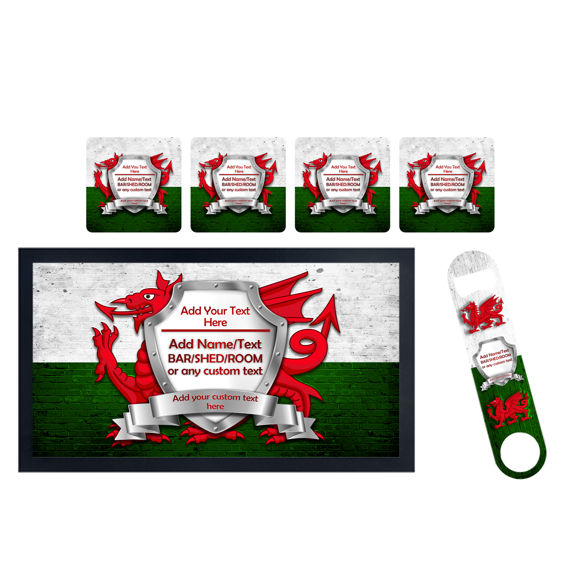 Welsh Flag Bar Set - shopquality4u
