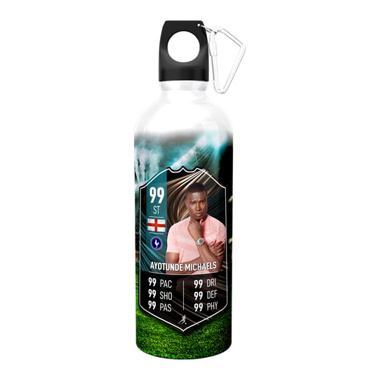 Nickel Background Aluminium Football Stats Water Bottle - shopquality4u