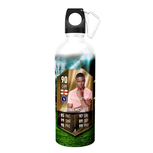 Gold Aluminium Football Stats Water Bottle - shopquality4u