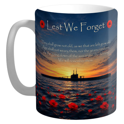 Submariners D5 – realistic 11oz white ceramic mug mockup with white handle and interior