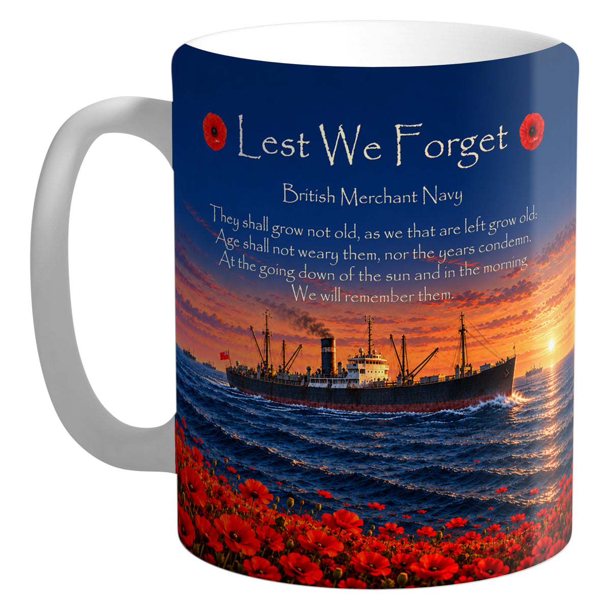 Merchant Navy D9 – realistic 11oz white ceramic mug mockup with white handle and interior