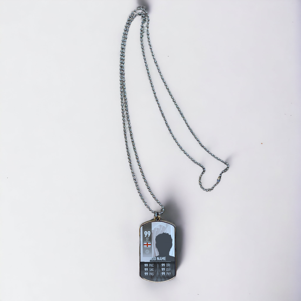 White Background Football ID Tag Necklace - shopquality4u