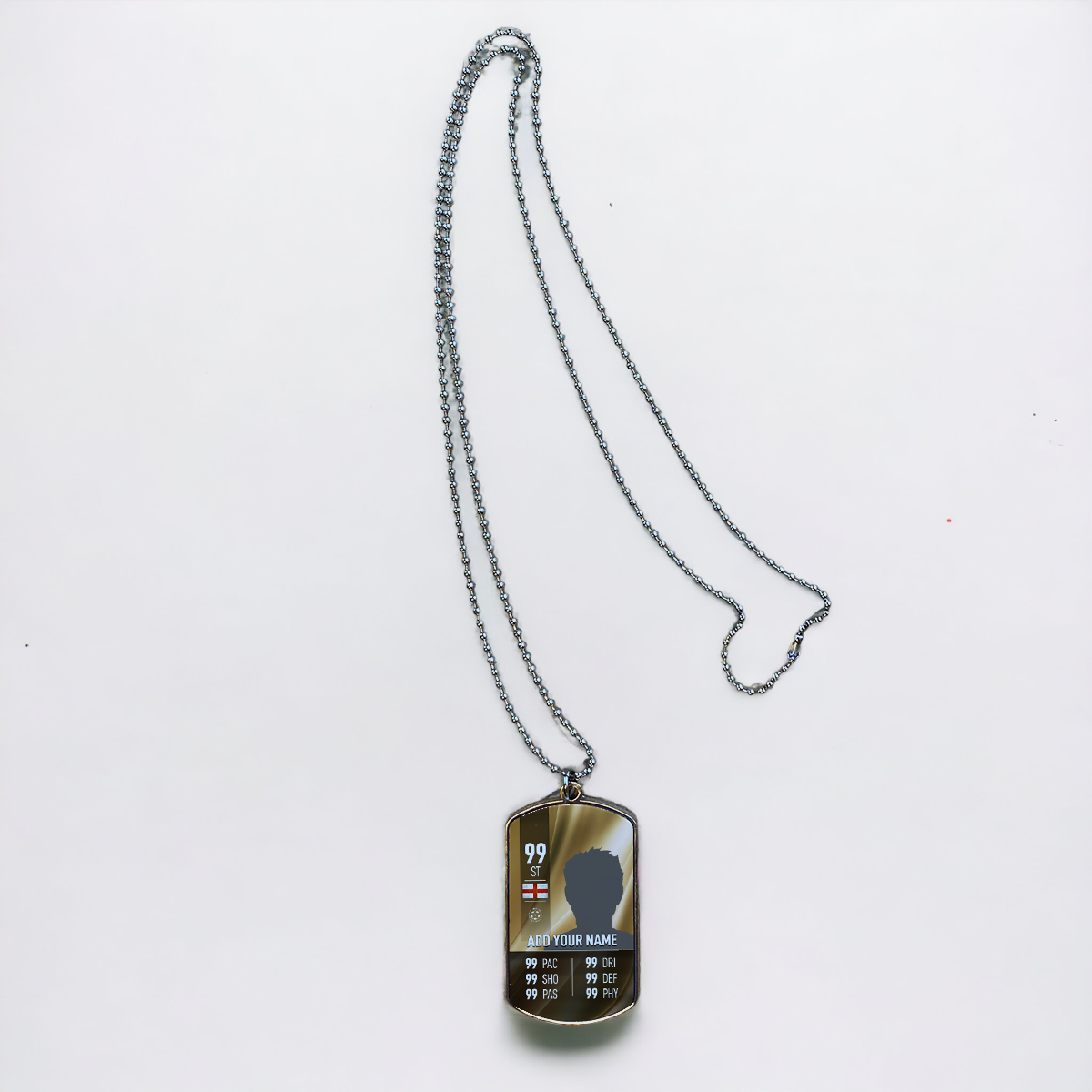 Gold Background Football ID Tag Necklace - shopquality4u