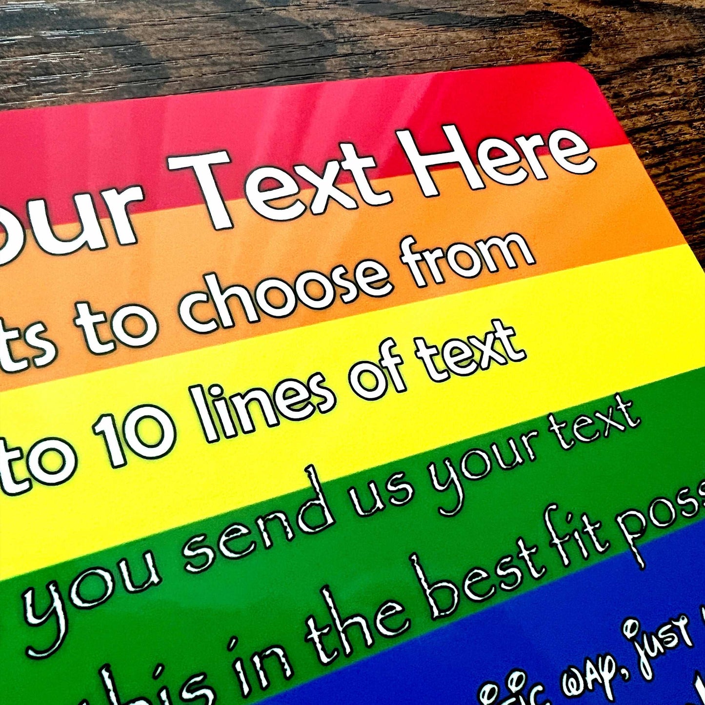 Pride Metal Rainbow Flag & Text Metal Sign - shopquality4u