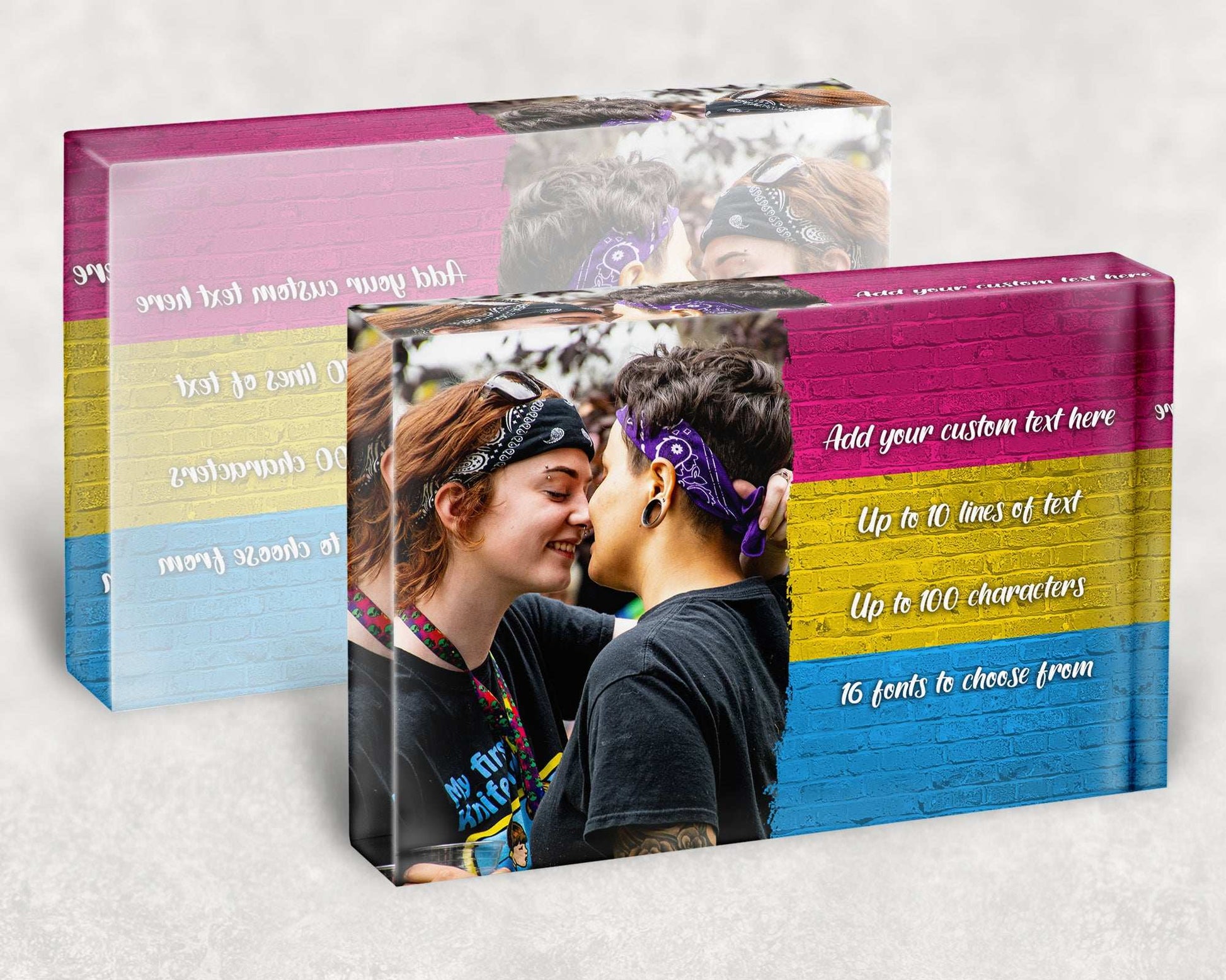 Pansexual Pride Flag Crystal Block - shopquality4u