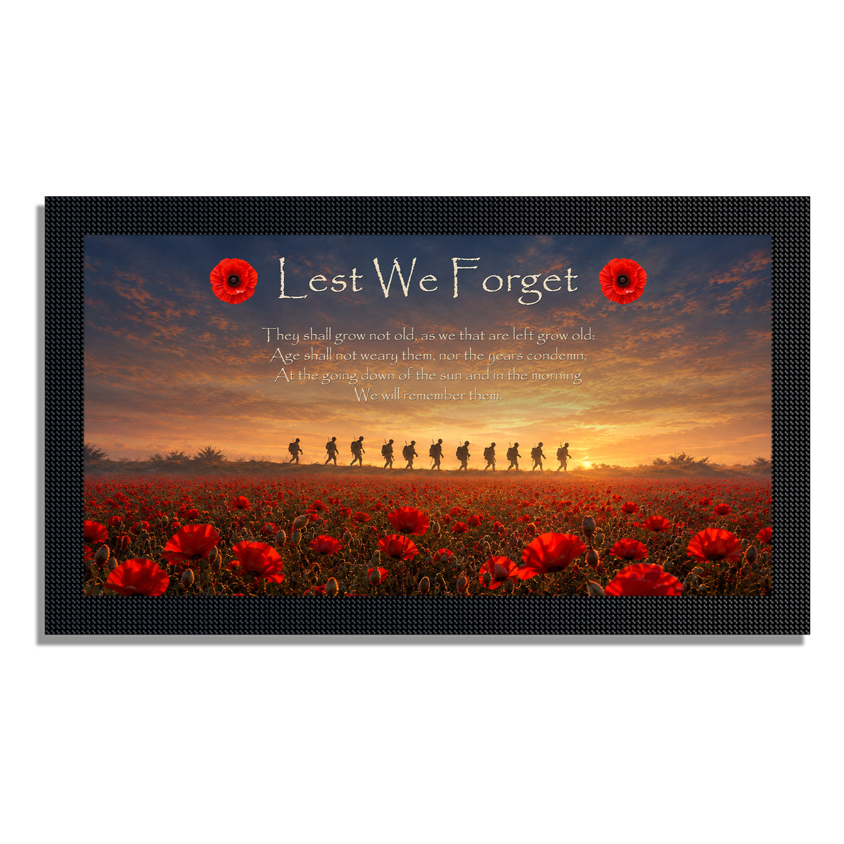 Soldiers D1 Lest We Forget remembrance bar mat. One mat included in the starting price.