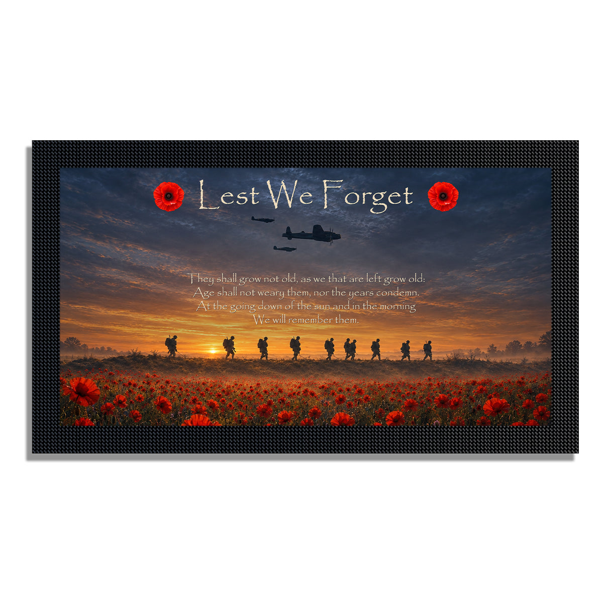 Remembrance bar mat design D3. One mat is included; matching accessories are optional.