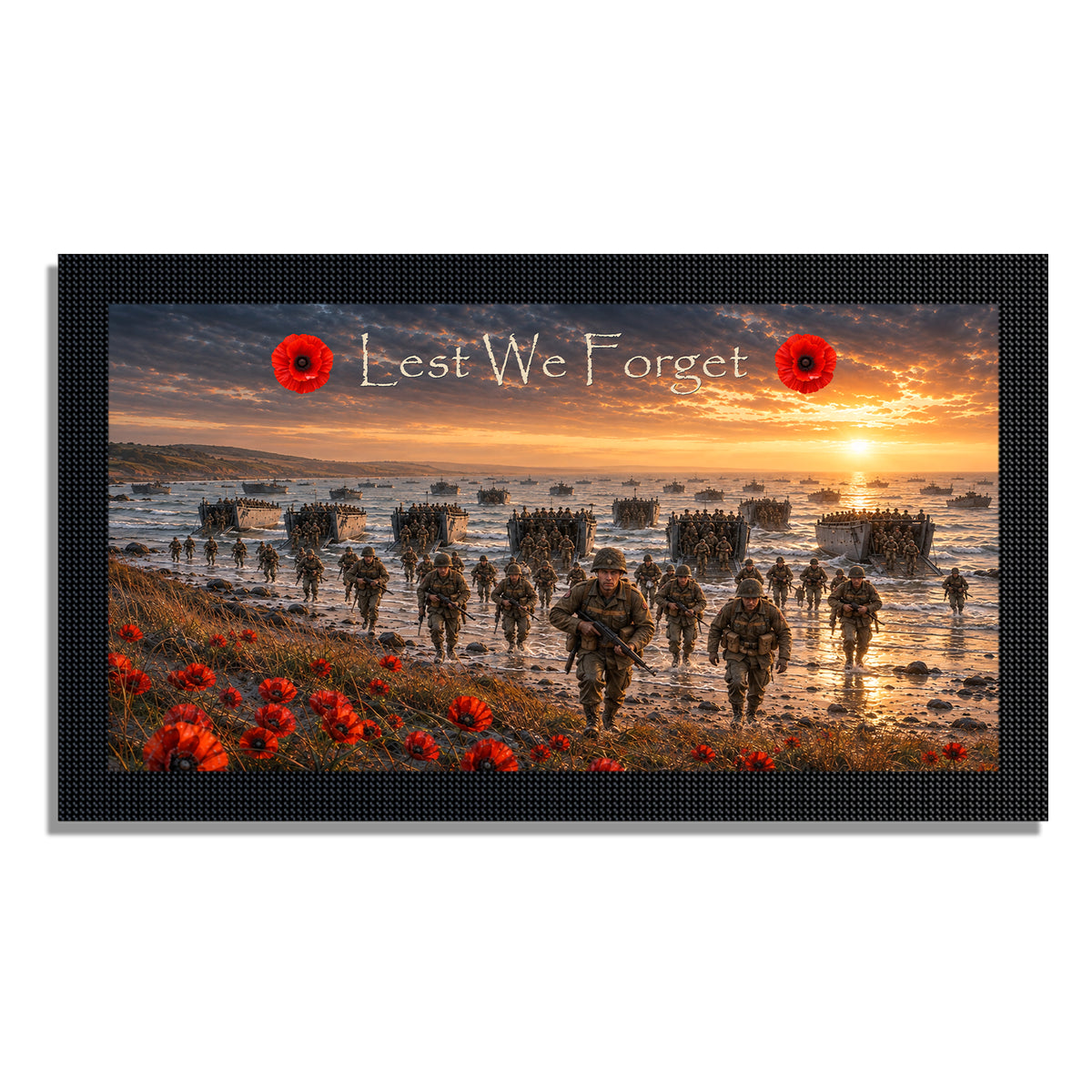 Remembrance bar mat design D6. One mat is included; matching accessories are optional.