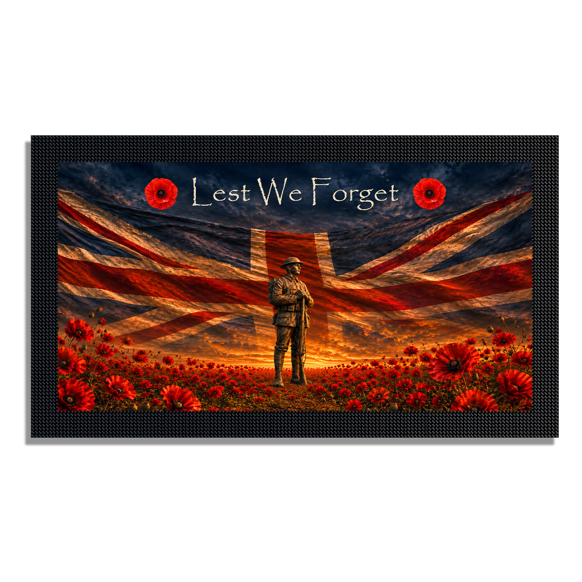 Remembrance bar mat design D8. One mat is included; matching accessories are optional.