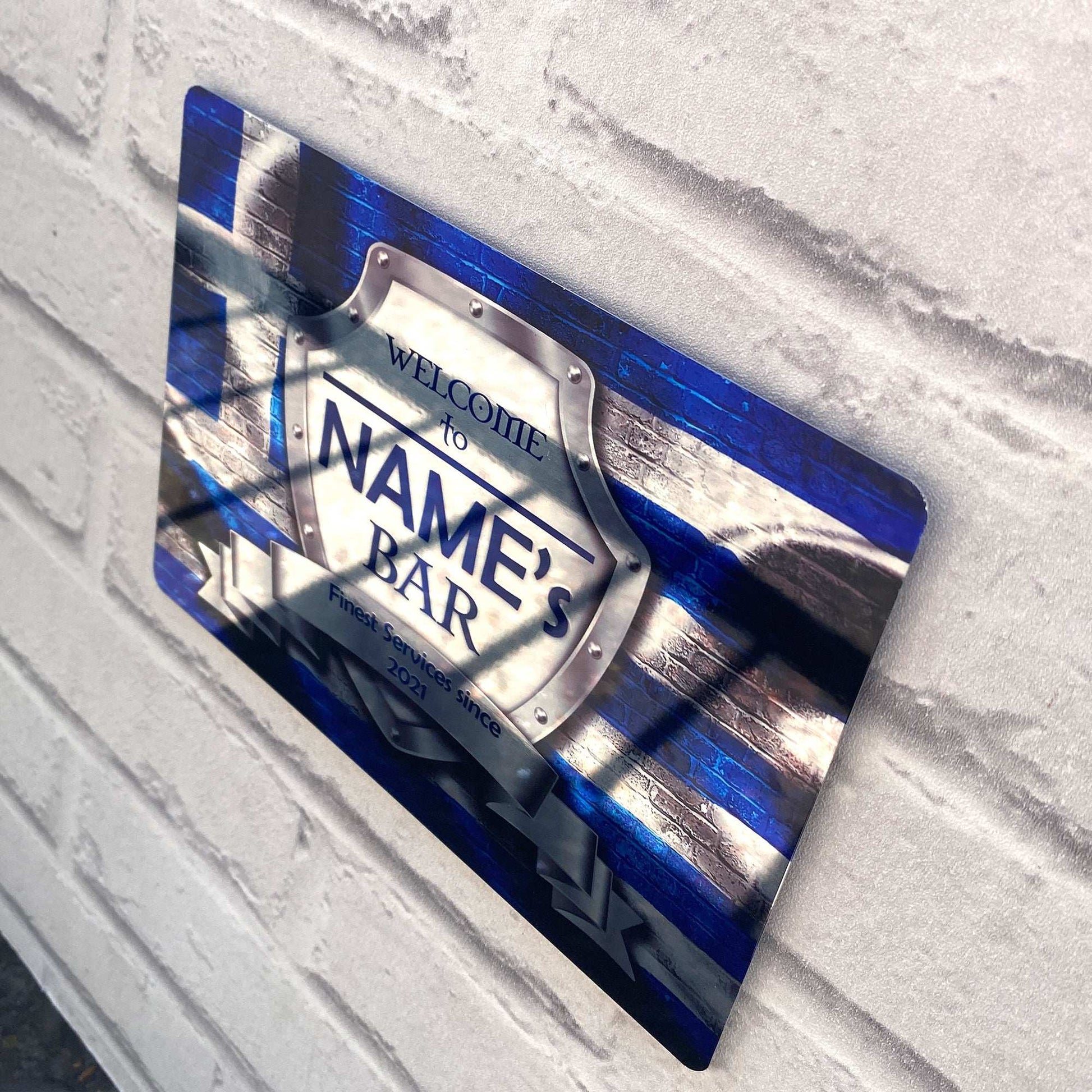 Greek Flag Mirror Finish Sign - shopquality4u