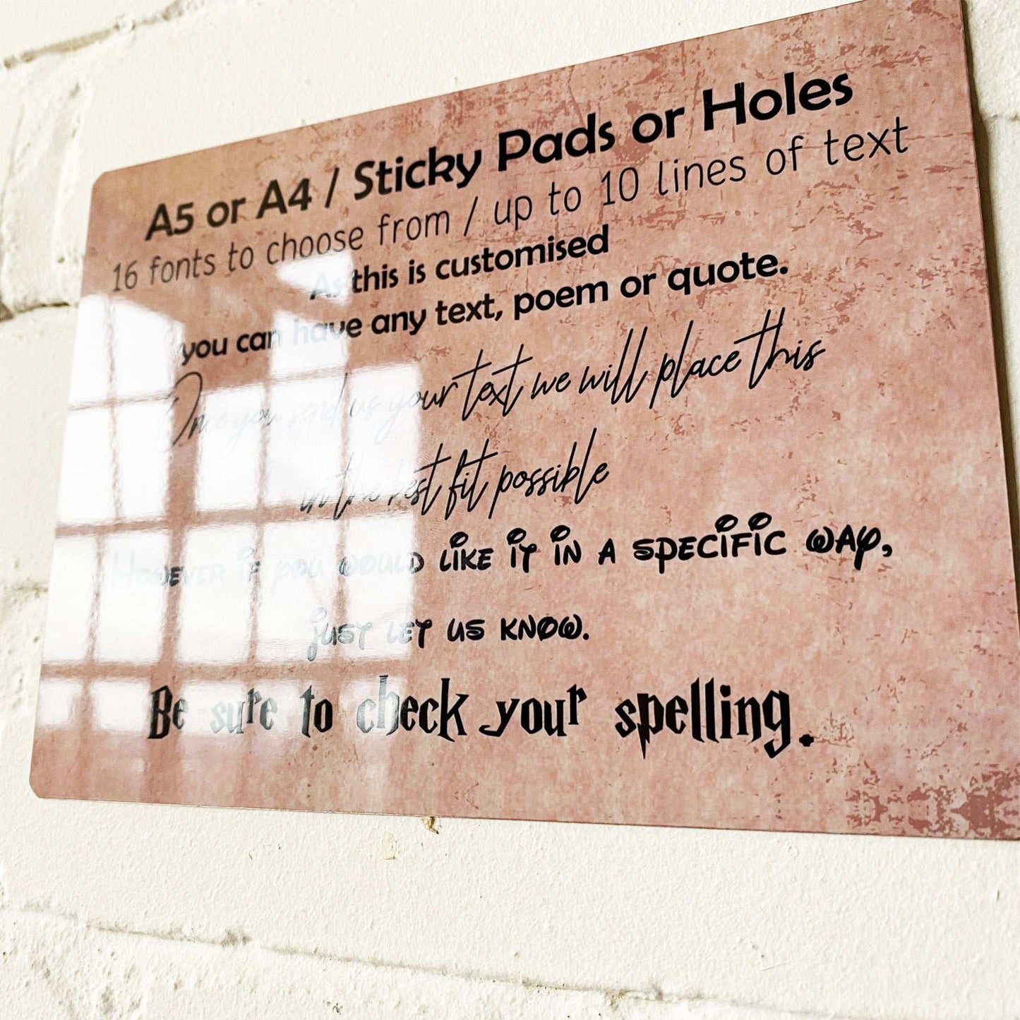Personalised Brown Pattren Metal Sign - shopquality4u